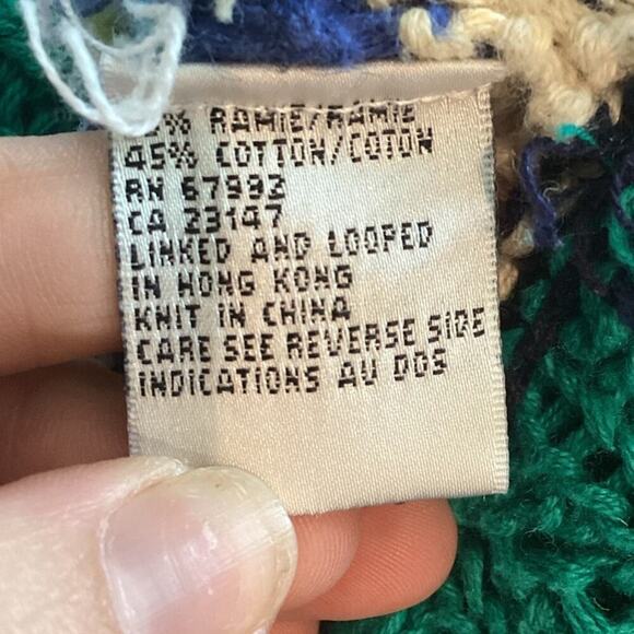 Vintage Talbots Cardigan Sweater Size 8 Cotton Blue Grannycore 3D Knit Twee Fall - Picture 8 of 9